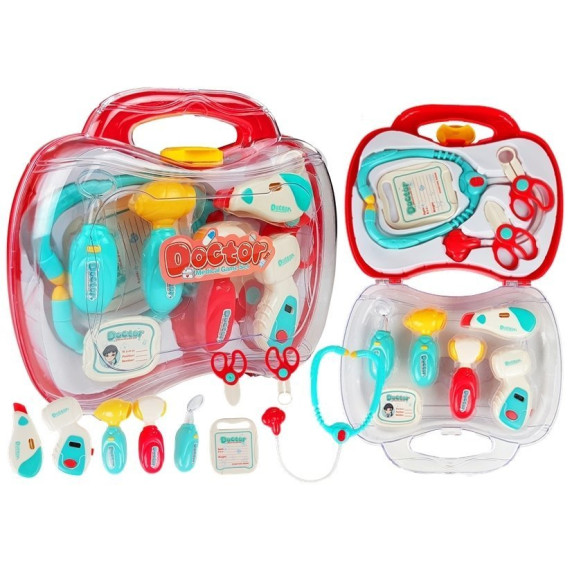 Orvosi játékszett Inlea4Fun MEDICAL GAME SET - piros