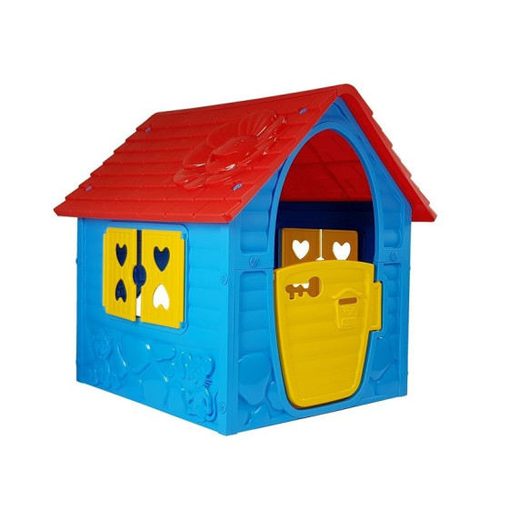 Záhradný domček Inlea4Fun MY FIRST PLAYHOUSE 456 - modrý/červený