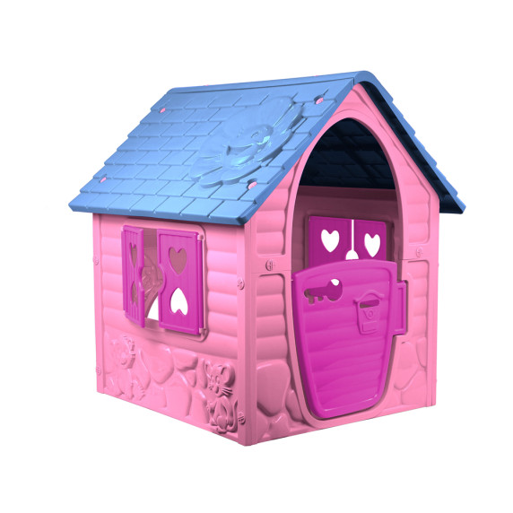 Casă de joacă pentru copii - Inlea4Fun MY FIRST PLAYHOUSE 456 - roz deschis/albastru