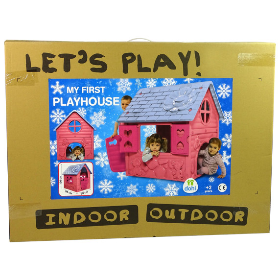 Casă de joacă pentru copii - Inlea4Fun MY FIRST PLAYHOUSE 456 - roz deschis/albastru