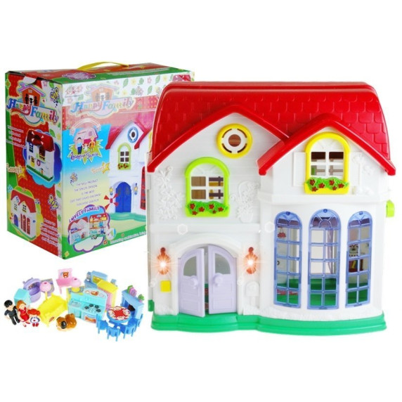 Detský rozkladací domček s nábytkom Inlea4Fun HAPPY FAMILY