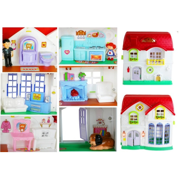 Detský rozkladací domček s nábytkom Inlea4Fun HAPPY FAMILY