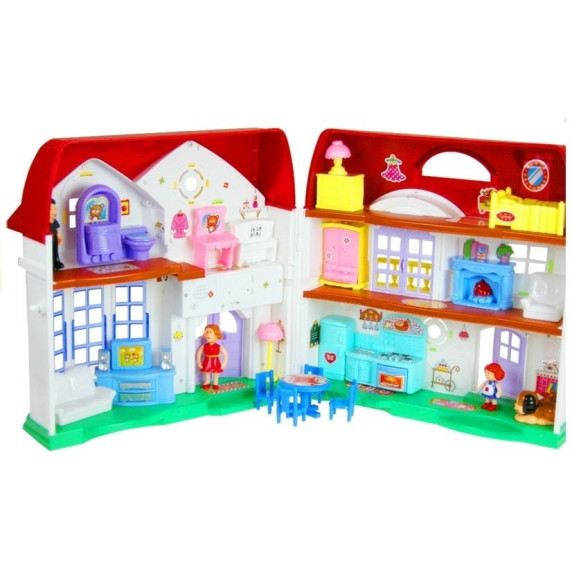 Detský rozkladací domček s nábytkom Inlea4Fun HAPPY FAMILY