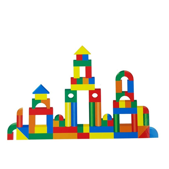 Fa építőkocka gyermekeknek 131 darabos Inlea4Fun BUILDING BLOCK 