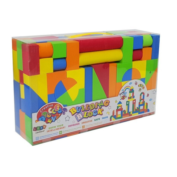Fa építőkocka gyermekeknek 131 darabos Inlea4Fun BUILDING BLOCK 