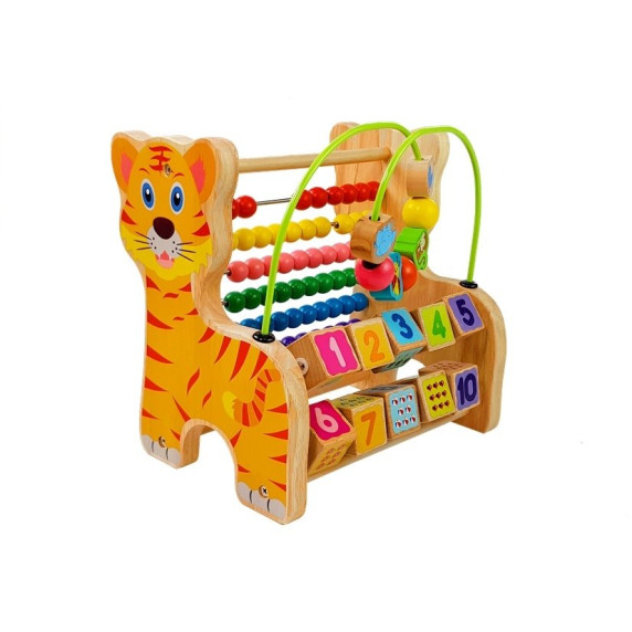 Drevené počítadlo s číslicami Inlea4Fun Tiger
