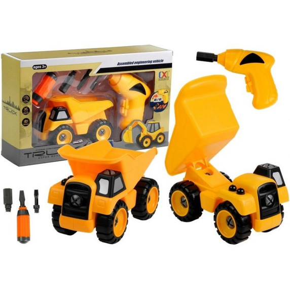 Csavarozható dömper teherautó Inlea4Fun TRUCK SUPER BUILDERS 