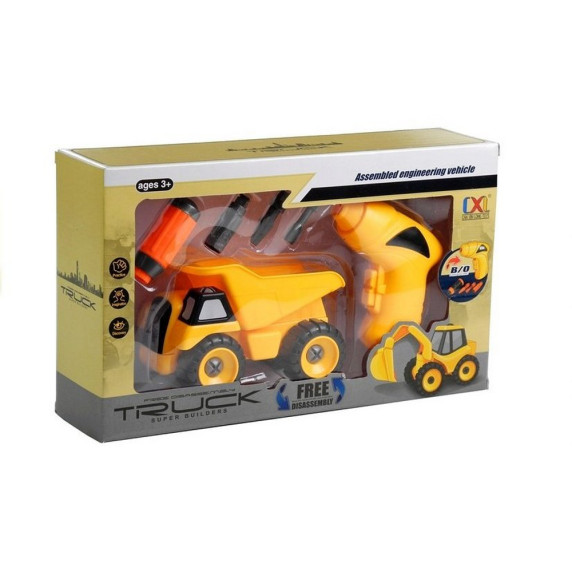 Csavarozható dömper teherautó Inlea4Fun TRUCK SUPER BUILDERS 