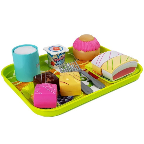 Set prăjituri cu tavă din lemn Small Cutlery