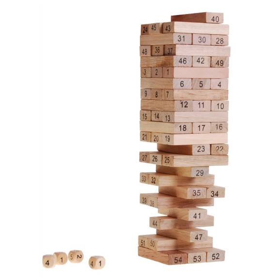 Jenga fa torony társasjáték Inlea4Fun Wood Toys 