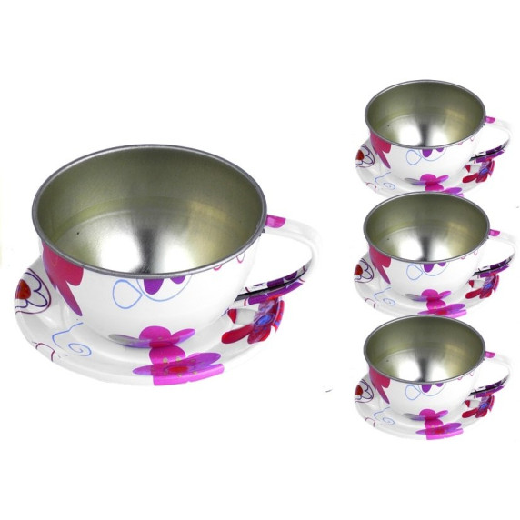 Fém teáskészlet Inlea4Fun CHILDREN´S TEA SET - virágmintás