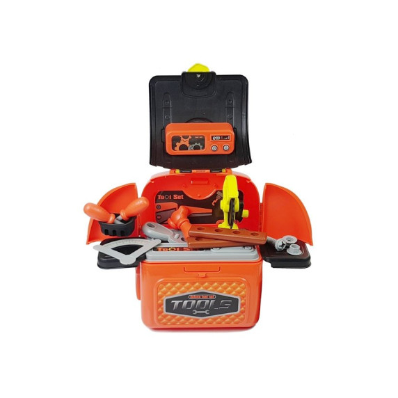 Detská dielňa s náradím v batohu 2v1 Inlea4Fun DELUXE TOOL SET 