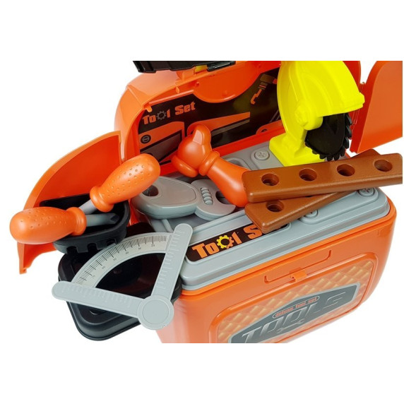 Detská dielňa s náradím v batohu 2v1 Inlea4Fun DELUXE TOOL SET 