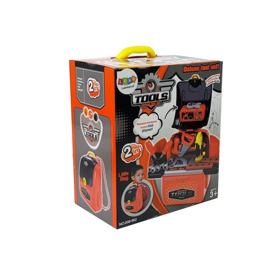 Detská dielňa s náradím v batohu 2v1 Inlea4Fun DELUXE TOOL SET 