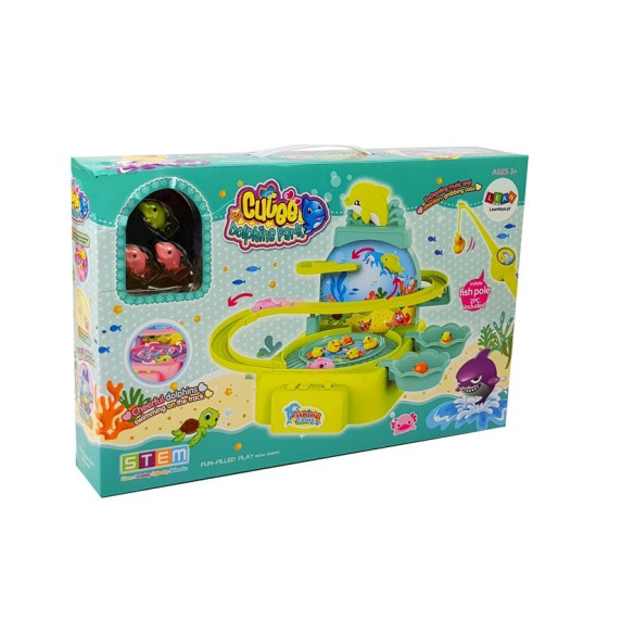 Set de pescuit pentru copii interactiv, cu undițe și pești, roz, Inlea4fun