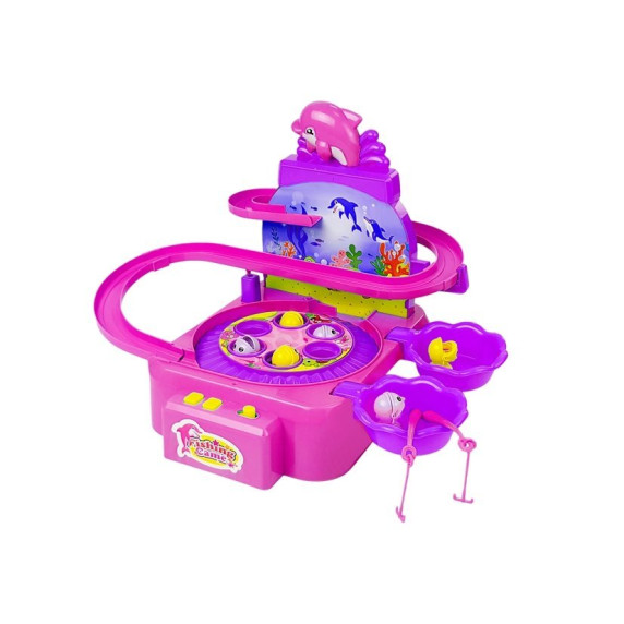 Set de pescuit pentru copii interactiv, cu undițe și pești, roz, Inlea4fun