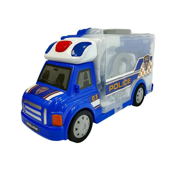 Rendőrautó zárható Konténerrel kiegészítőkkel Inlea4Fun POLICE STORAGE