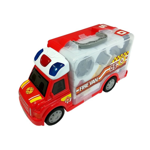 Hasičské auto v kufríku s príslušenstvom Inlea4Fun FIRE CONTROL STORAGE 