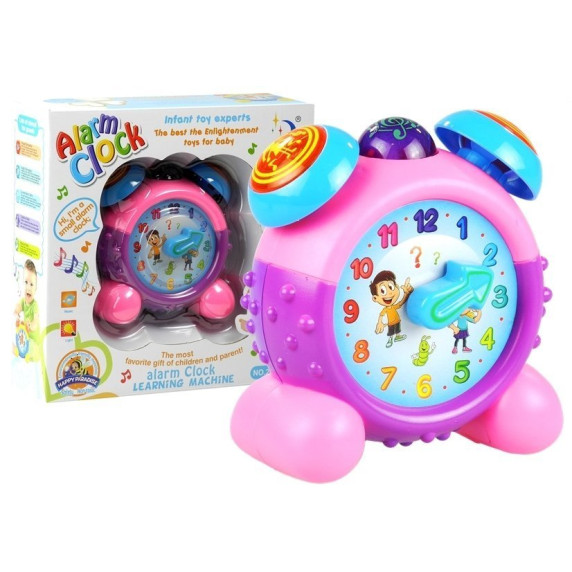 Ceas cu alarmă educațional interactiv -  roz - ALARM CLOCK