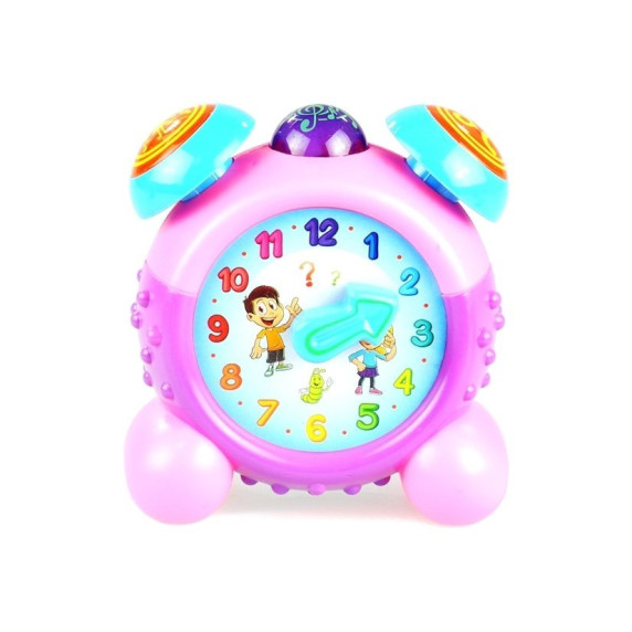 Ceas cu alarmă educațional interactiv -  roz - ALARM CLOCK