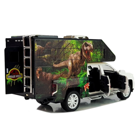 Auto dinosaurus so svetelnými a zvukovými efektmi Inlea4Fun DINOSAUR WORLD - biele