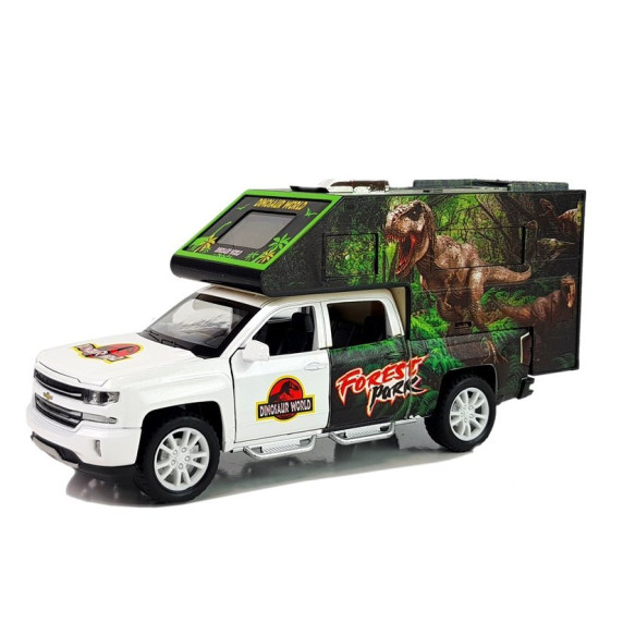 Auto dinosaurus so svetelnými a zvukovými efektmi Inlea4Fun DINOSAUR WORLD - biele