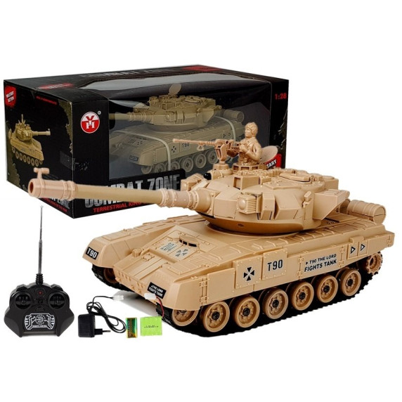 Távirányítós tank Inlea4Fun RC COMBAT ZONE T - krémszínű