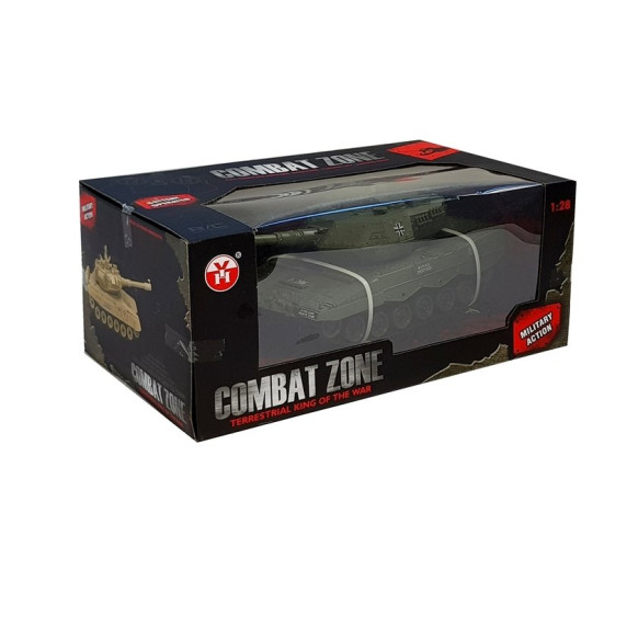 Inlea4Fun RC COMBAT ZONE Tank na diaľkové ovládanie 1:28 - zelený