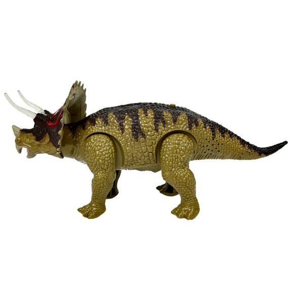 Lépegető, sétáló dinoszaurusz figura fény- és hangeffektekkel Inlea4Fun TRICERATOPS - zöld