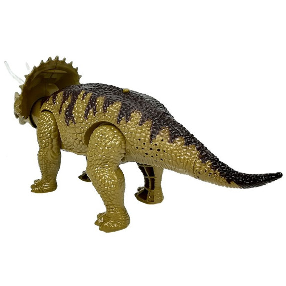 Lépegető, sétáló dinoszaurusz figura fény- és hangeffektekkel Inlea4Fun TRICERATOPS - zöld
