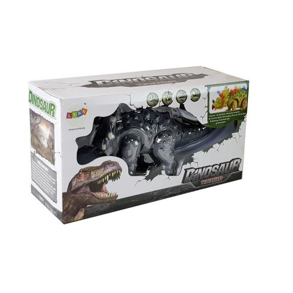 Dinozaur cu efecte lumini și sunet Triceratops, gri Inlea4Fun
