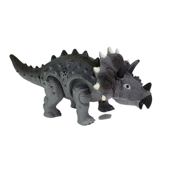 Dinozaur cu efecte lumini și sunet Triceratops, gri Inlea4Fun