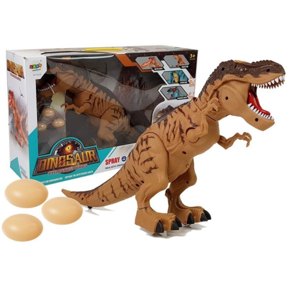 Lépegető, sétáló dinoszaurusz figura fény- és hangeffektekkel Inlea4Fun TYRANNOSAURUS REX - barna