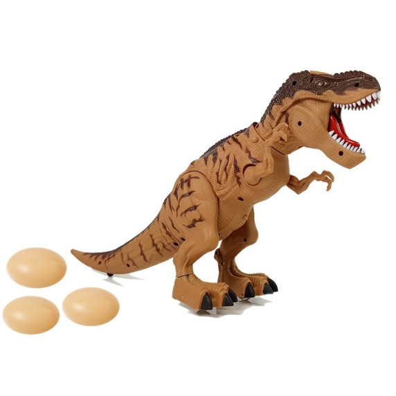 Lépegető, sétáló dinoszaurusz figura fény- és hangeffektekkel Inlea4Fun TYRANNOSAURUS REX - barna
