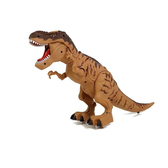 Lépegető, sétáló dinoszaurusz figura fény- és hangeffektekkel Inlea4Fun TYRANNOSAURUS REX - barna