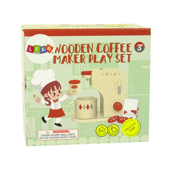 Cafetieră din lemn pentru copii - Inlea4Fun WOODEN COFFEE