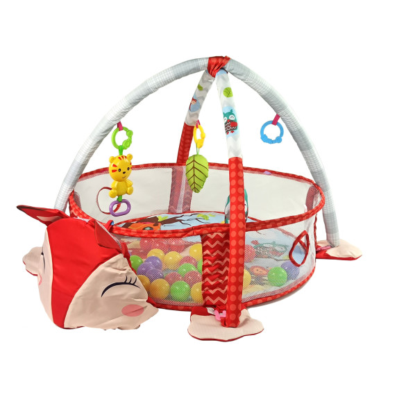 Saltea de joacă cu piscină uscată - Inlea4Fun Activity Gym FOX - vulpe