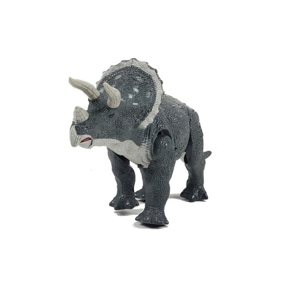 Dinosaurus figúrka na batérie - Triceratops Inlea4Fun - sivá 