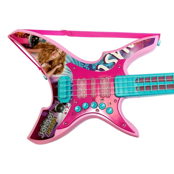 Chitară electrică de jucărie 62 cm Delight Sounds Inlea4Fun - turcuaz/roz