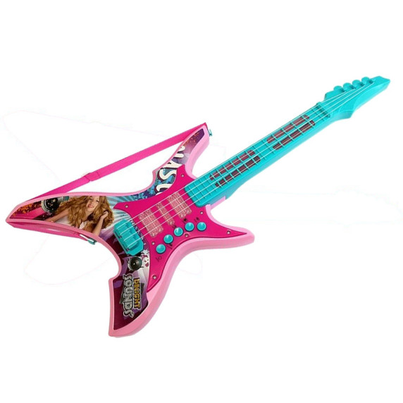 Chitară electrică de jucărie 62 cm Delight Sounds Inlea4Fun - turcuaz/roz