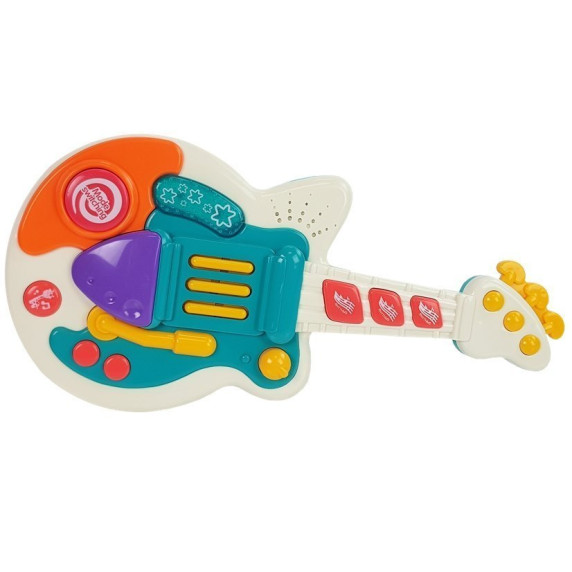 Interaktív játék gitár Inlea4Fun FAN SHENG DA - fehér/türkisz