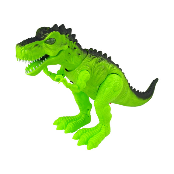 Lépegető, sétáló dinoszaurusz figura fény- és hangeffektekkel Inlea4Fun TYRANNOSAURUS REX - világos zöld