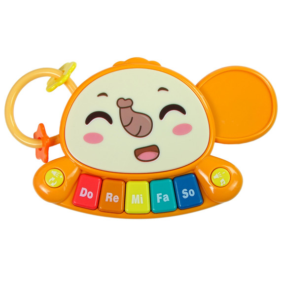 Premergător interactiv cu masă - Inlea4Fun MUSICAL STROLLER - roșu/galben