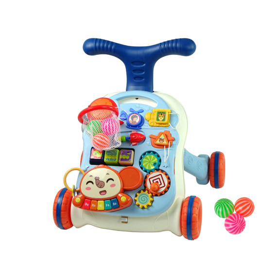 Detské edukačné chodítko s mélodiami Inlea4Fun MUSICAL STROLLER - modré