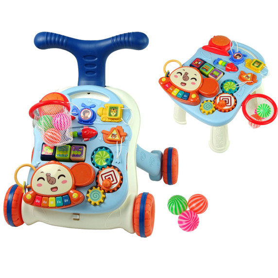 Detské edukačné chodítko s mélodiami Inlea4Fun MUSICAL STROLLER - modré