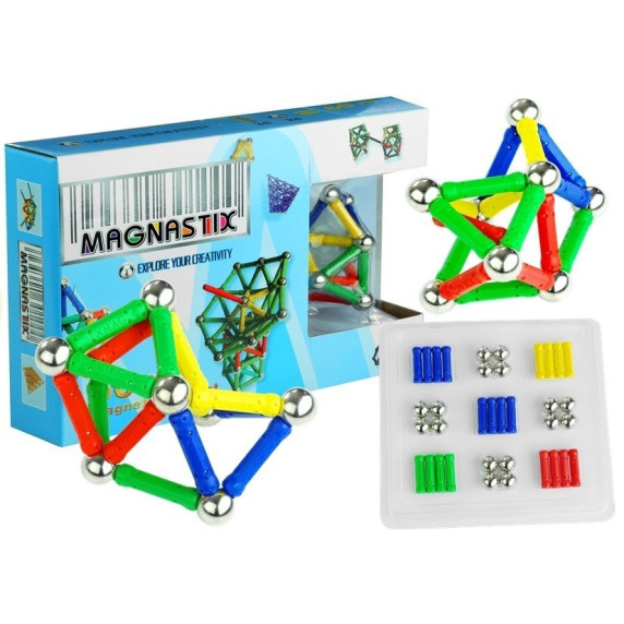 Magnetické stavebnice Inlea4Fun MAGNASTIX - 60 kusov