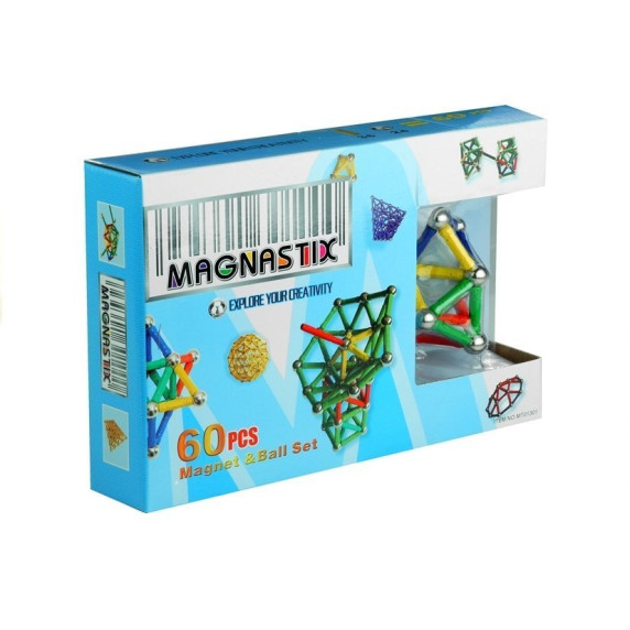Magnetické stavebnice Inlea4Fun MAGNASTIX - 60 kusov