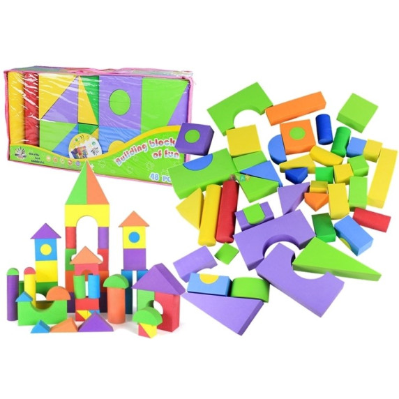 Detské penové stavebnice Inlea4Fun BUILDING BLOCKS - 48 ks