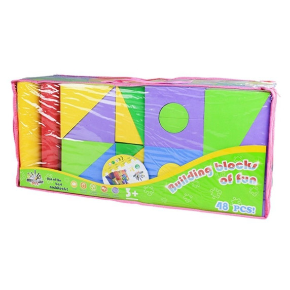 Detské penové stavebnice Inlea4Fun BUILDING BLOCKS - 48 ks