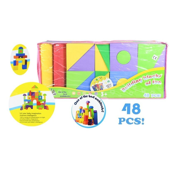 Detské penové stavebnice Inlea4Fun BUILDING BLOCKS - 48 ks